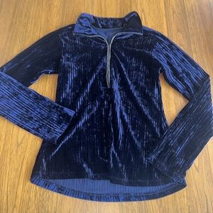 VELVET MIDNIGHT BLUE BEJEWELLED ZIP